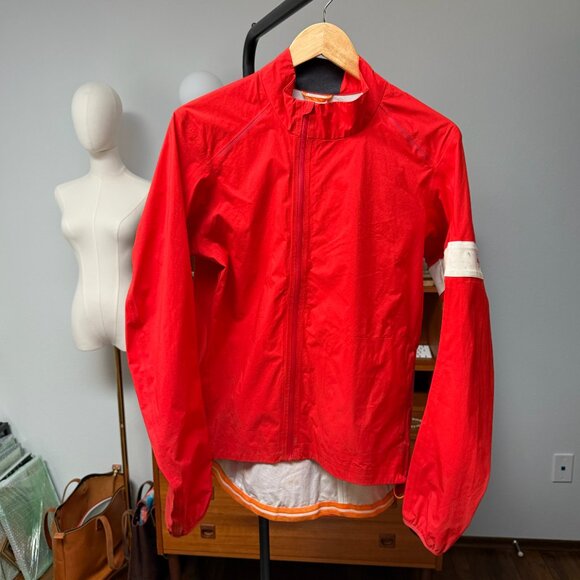 RAPHA Men's Core Rain Jacket II Red and White Size Large AS-IS - Picture 1 of 6